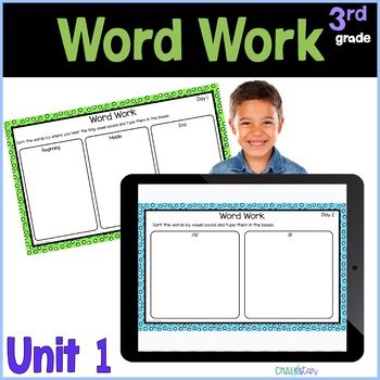 Preview of 3rd Grade Wonders Word Work Google Slides™ Unit 1