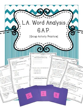 Preview of 3rd Grade Word Analysis G.A.P. [Group Activity Practice] SOL Review