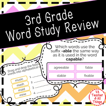 Preview of 3rd Grade Word Analysis Test Prep Boom Cards SOL 3.4