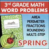 3rd Grade Word Problems Fractions Area Perimeter Rounding 