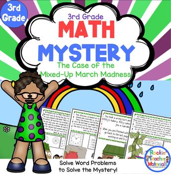 Preview of 3rd Grade Word Problems - Math Mystery - Case of the Mixed-Up March Madness