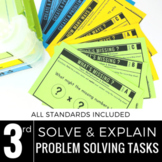 3rd Grade Word Problems | Task Cards | Review | Math Centers