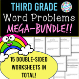 3rd Grade Word Problems Worksheets Bundle! Mixed operation