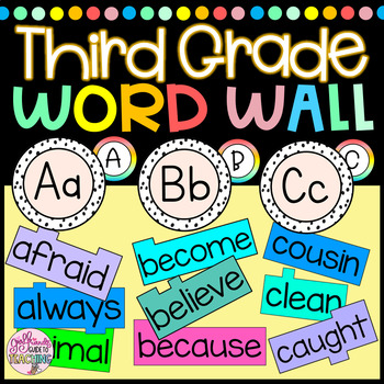 Preview of 3rd Grade Word Wall | Third Grade Sight Words | Common Core High Frequency Words