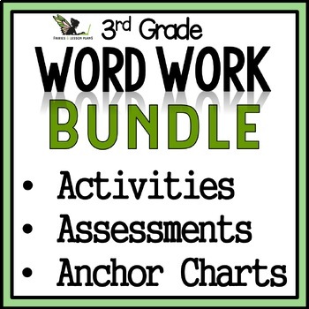 Preview of 3rd Grade Word Work Activities, Assessments, Charts Bundle - Digital Option