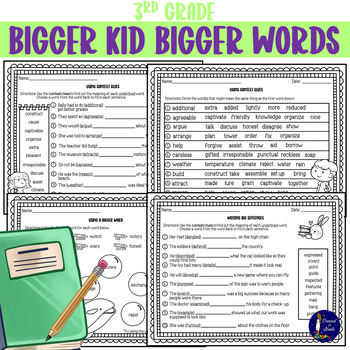 Preview of 3rd Grade Bigger Kid Bigger Words