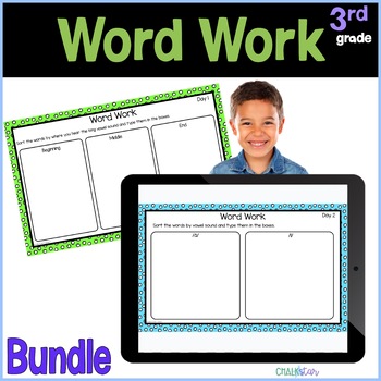 Preview of 3rd Grade Wonders Word Work Google Slides Bundle