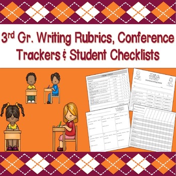 Preview of 3rd Grade Writing Rubrics, Trackers & Student Checklists (CCSS Aligned)