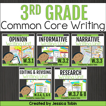 Preview of 3rd Grade Writing Bundle - Common Core Writing - Lesson Plans, Prompts, and More