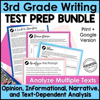 Preview of 3rd Grade Writing Test Prep Bundle | Text-Based Writing