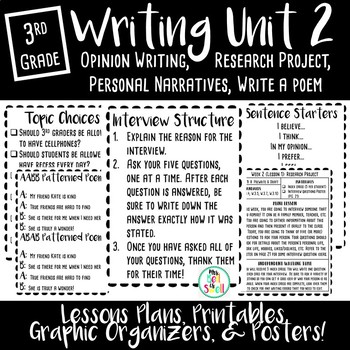 Preview of 3rd Grade Writing Unit Two