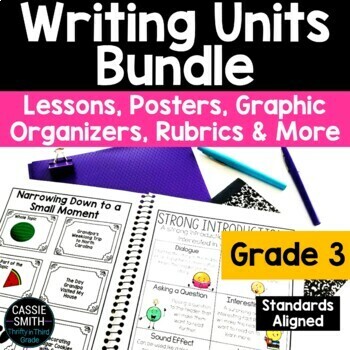 Preview of 3rd Grade Writing Units BUNDLE Personal Fictional Opinion Informational