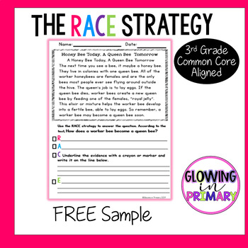 3rd Grade Writing with the RACE Strategy Free Sample by Glowing in Primary