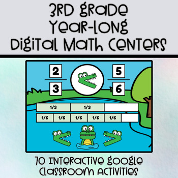 Preview of 3rd Grade Year-Long Digital Math Centers - 70 Google Classroom Activities