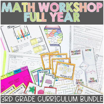 Preview of 3rd Grade Year Long Full Year Curriculum Guided Math Curriculum BUNDLE