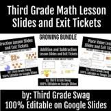 3rd Grade Year Long Math Lessons and Exit Tickets Bundle |