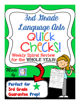 Preview of 3rd Grade Yearlong LA Spiral Quick Check Set for 3rd Grade Guarantee