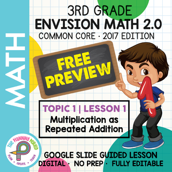 Preview of 3rd Grade enVision Math - Topic 1 Lesson 1 - Google Slide Lesson Preview