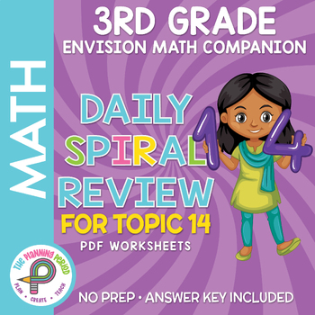 Preview of 3rd Grade enVision Math - Topic 14 Spiral Review - PDF Worksheets