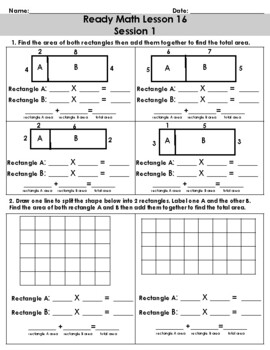 Preview of 3rd Grade iReady Math Unit 3 Lesson 16 (Add Areas)