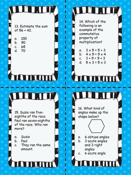 3rd Grae CCS Reading/ELA & Math Test Prep Task Cards-Set B- Bundle Pack