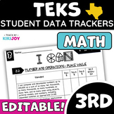 3rd Grade Math TEKS Data Trackers- Data Binder Progress Mo