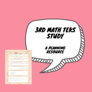 Preview of 3rd Math TEKS Study Lesson Planning Tool