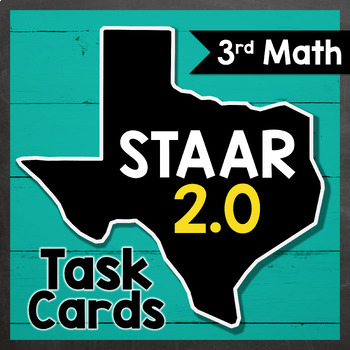 Preview of 3rd Math Texas Task Cards ★ STAAR 2.0 Prep ★ NEW Question Types ★ STAAR Redesign