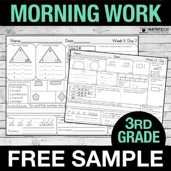Preview of 3rd Grade Morning Work - FREE Sample