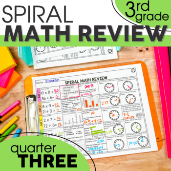 Preview of 3rd Grade Spiral Math Review | 3rd Grade Morning Work | 3rd Quarter Only