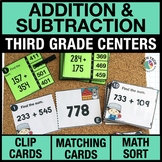 3rd Grade Addition & Subtraction Math Centers - Math Games