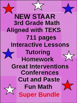 Preview of 3rd STAAR Math: Build a Solid Foundation (711 pgs + EASEL STAAR Math Assessment