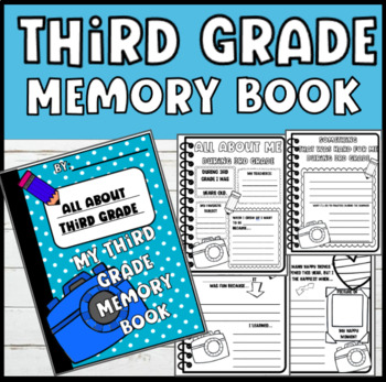 Preview of 3rd Third Grade End of the Year Memory Book- 36 Pages- Yearbook Summer Fun
