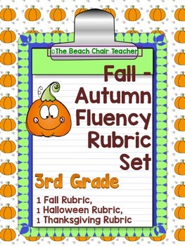 Preview of Fluency Rubric Third Grade Autumn