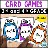3rd and 4th Grade Multiplication and Division Card Games BUNDLE