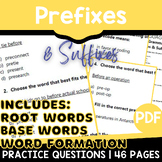3rd and 4th Grade Prefixes and Suffixes Worksheets Root Wo