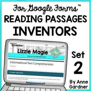 Preview of 3rd and 4th Grade Reading Passages and Questions: Google Classroom™  {Inventors}