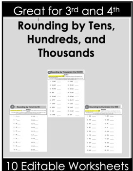 rounding worksheets 4th grade teaching resources tpt