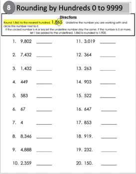 3rd and 4th grade rounding worksheets by spectacular students tpt