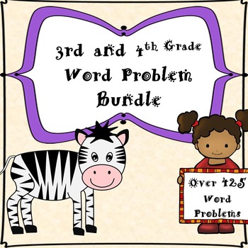 Preview of 3rd and 4th Grade Word Problems-Bundle (500 Problems)