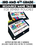 3rd and 4th grade Resource Name Tags for Pouches