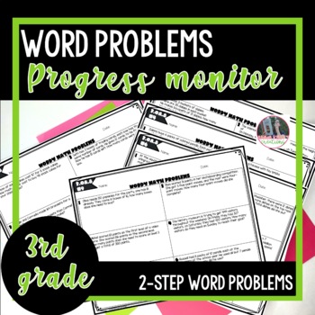 Preview of 3rd grade 2-Step Word Problem Solving Progress Monitoring Assessments Worksheets