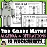 3rd grade Algebra worksheets - Solving Equations and rules