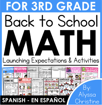 Preview of 3rd grade Back to School Math Activities in Spanish | Regreso a clases 3er grado