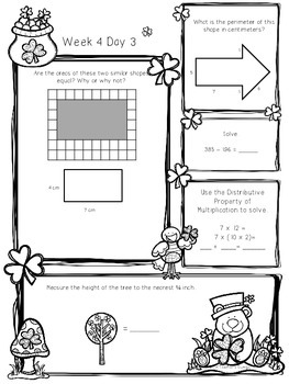 Daily Math Worksheets and Assessments - March by Teacher's Gumbo