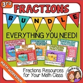 3rd grade Fractions Bundle - 5 Math Kits Comparing, Equiva