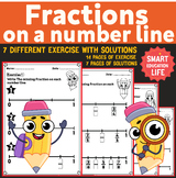 3rd grade Fractions Greater Than 1 on a Number Line Worksheets