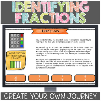 Preview of Identifying Fractions Google Slides Activity | 3rd Grade Fractions | 3.NF.1