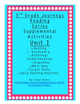 Preview of 3rd grade Journeys Reading Series Supplemental Activity Pack Unit 2