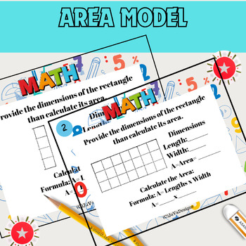 Preview of 3rd grade Math Area Model Multiplication composite figures irregular figures